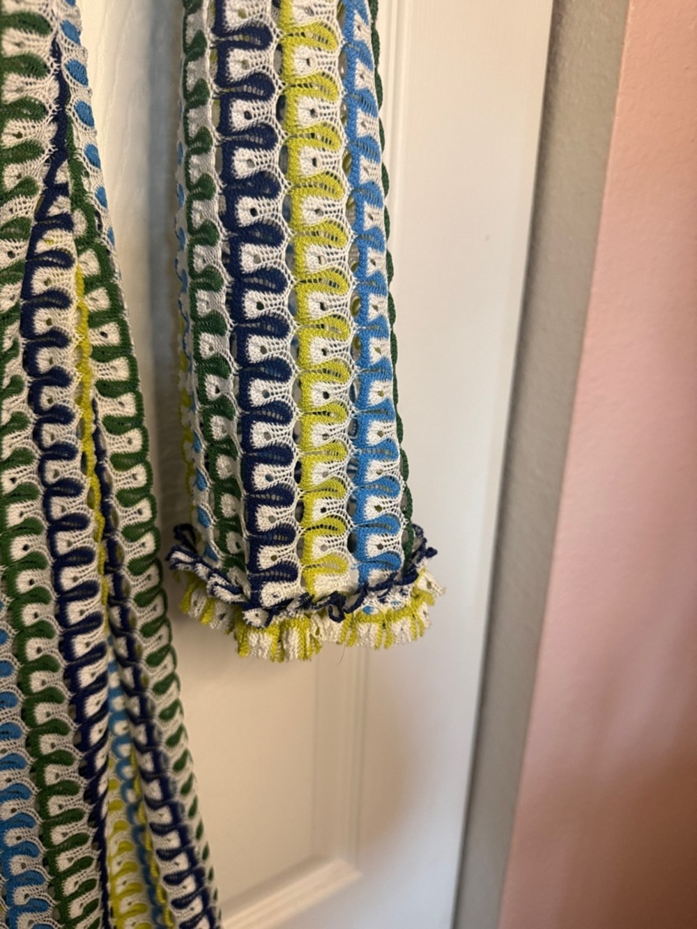 Striped Blue, Yellow & White Swim Coverup Maxi Dress - Picture 5 of 10